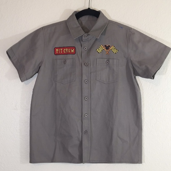 Other - Disney Mickey Mouse Collar Button Up Grey Shirt